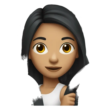 girl with black hair driving a white suv sticker