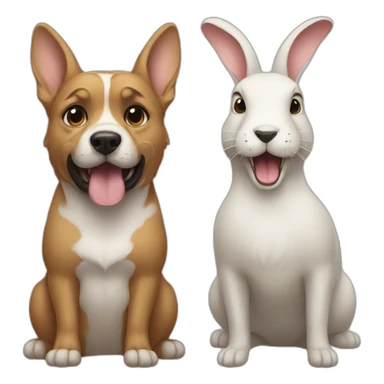 Dog and rabbit mean faces sticker