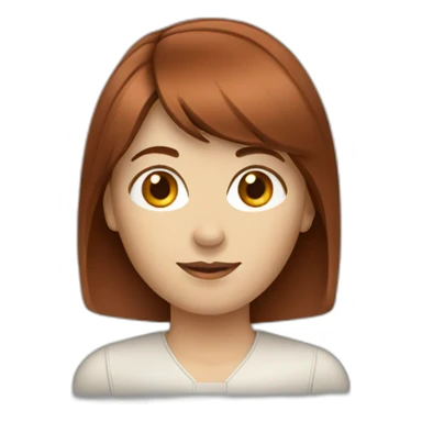 Red brown hair women with bang who worked in marketing industry sticker