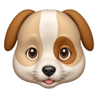 human with a dog face sticker