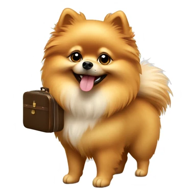 Pomeranian spitz with suitcase sticker