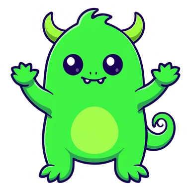 cute green monster sticker
