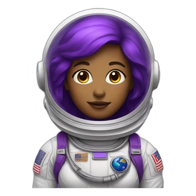 Woman astronaut with purple color sticker