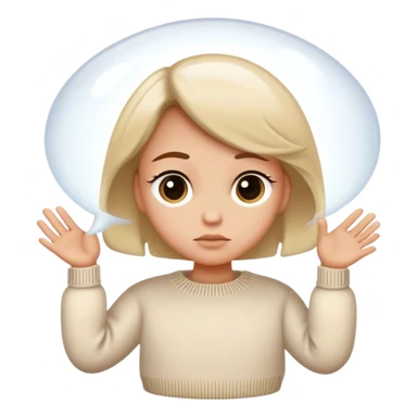 A thinking bubble with a white vintage sweater in it   sticker