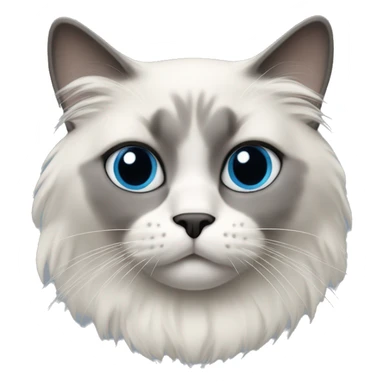 Blue colorpoint ragdoll cat with grey nose and mask sticker