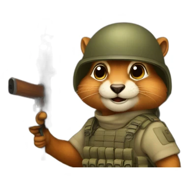 squirel soldier sticker