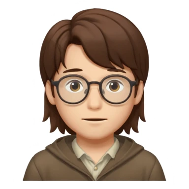 Studio ghibli boy lol with long hair and glasses sticker