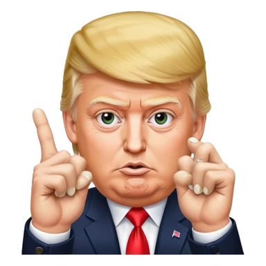Donald Trump with mushroom fingers sticker