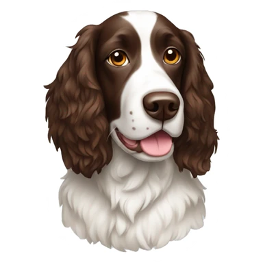 Liver and white springer spaniel dog sticker