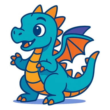 small colorful baby dragon sticker