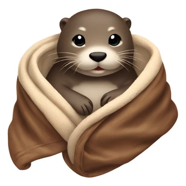 otter cozy in blanket sticker