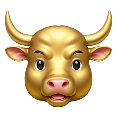 bull gold emodji vector sticker