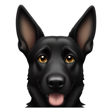 Black German Shepherd with flexed ear  sticker