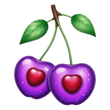 glitter purple and cian 2 cherrys sticker