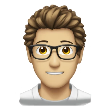 guy with glasses and aizen sosuke tshirt  sticker