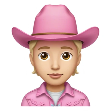 Pink cowboy sticker