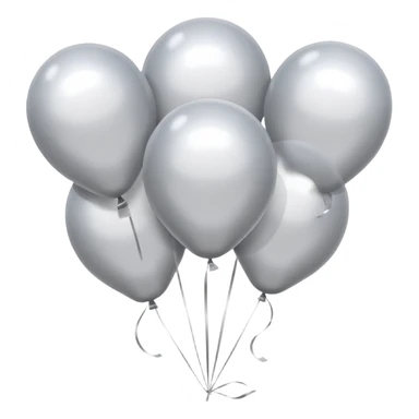 white and silver balloons sticker