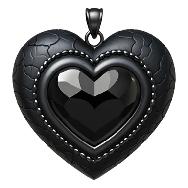 realistic gothic heart with a black crystal pendant sticker