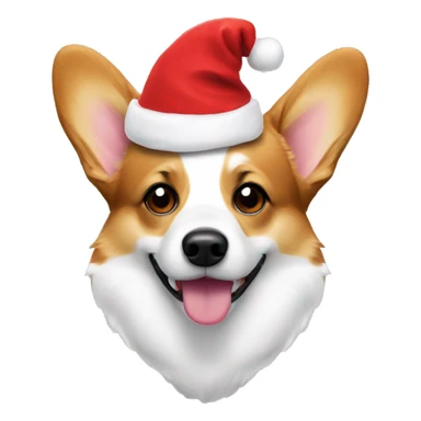 Corgi with Santa hat  sticker