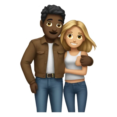 Boyfriend and girlfriend hugging  sticker