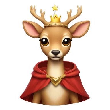 Cute deer with crown and cape  sticker