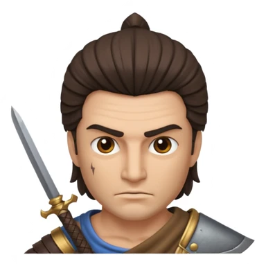 crea a un guerrero griego estoico, muy musculoso 3d sticker