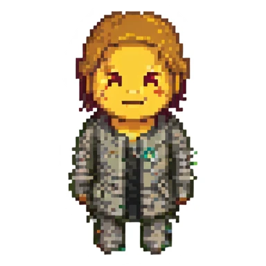 pixel art emoji of a character turning away and saying 'nah' sticker