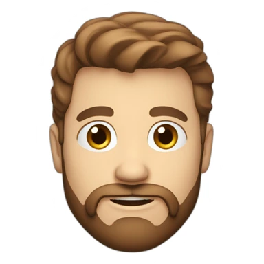 white oval male face with and reddish brown  short hair,  grown beard and moustache  sticker