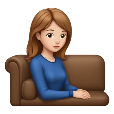 side view of woman sitting on sofa sticker