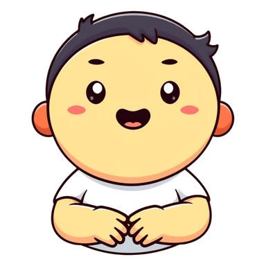 person with bulging eyes, puffed cheeks, hands on neck, cartoonish, funny expression, slapstick style sticker