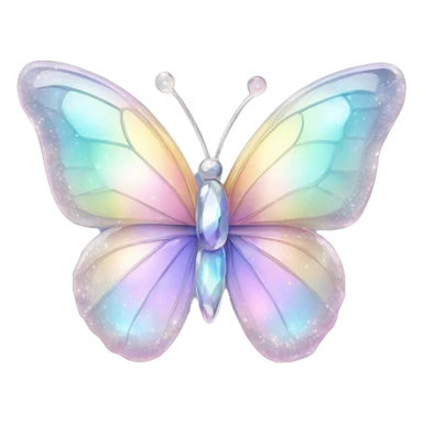 Pastel sparkly iridescent glass crystal butterfly sticker