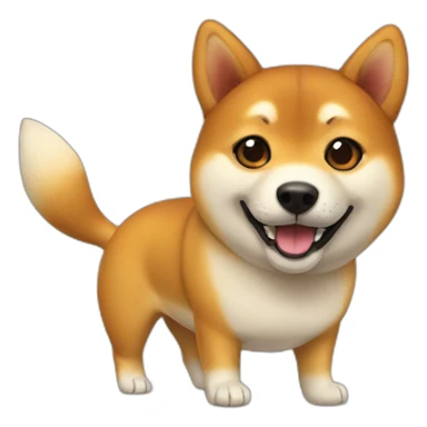 Shiba Inu with a bug sticker