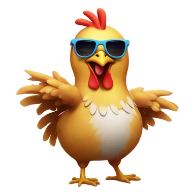 chicken with sunglasses dancing rave lights sticker