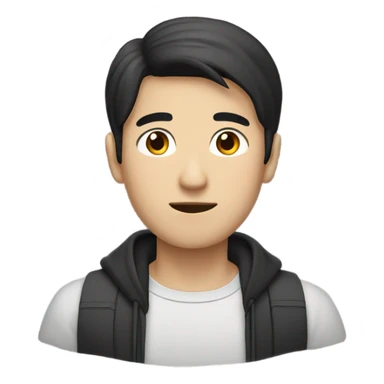 programmer, student, asian, black hair, black eyes, male,  sticker