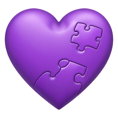 purple heart with a puzzle piece sticker