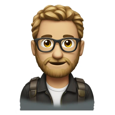 LEON CON CARA DE ASCO, CON LENTES sticker