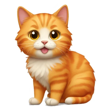 Little fluffy Orange cat sticker