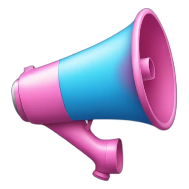 a pink-blue megaphone sticker