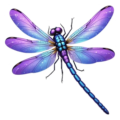 glitter purple dragonfly sticker