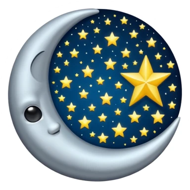 Letra (E) en una luna sticker