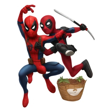 Spider-Man y Deadpool  sticker