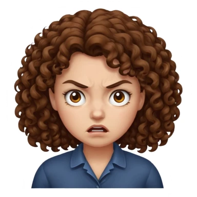angry curly haired woman  sticker