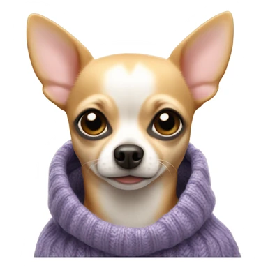 sweatered chihuahua with whiskers sticker
