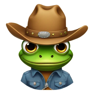 Cowboy frog sticker