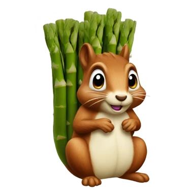 squirrel made of asparagus sticker