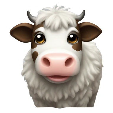 Fluffy cow sticker
