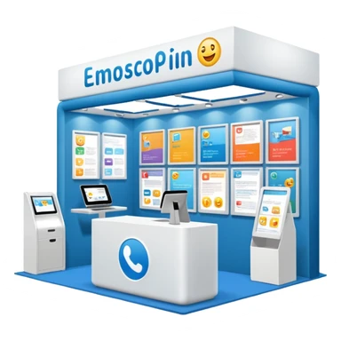 booth in an professional fair sticker