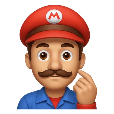 only mario's head thinking with his hand on his chin sticker