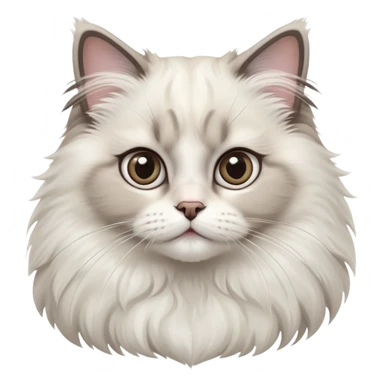 cinematic-adorable-big-eyed-fluffy-ragdoll-cat-portrait-emoji,-head-tilted-playfully-with-a-sweet-expression,-fluffy-white and grey-fur,-simplified-yet-irresistibly-cute-features-with-large,-expression,  sticker