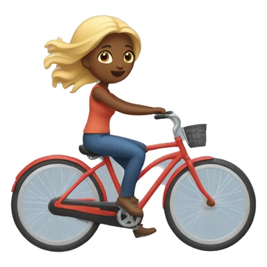 Lady riding bike sticker